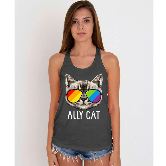 Ally Cat Ally Cat LGBTQ+ LGBT Flag LGBT Ally Cat Women's Knotted Racerback Tank