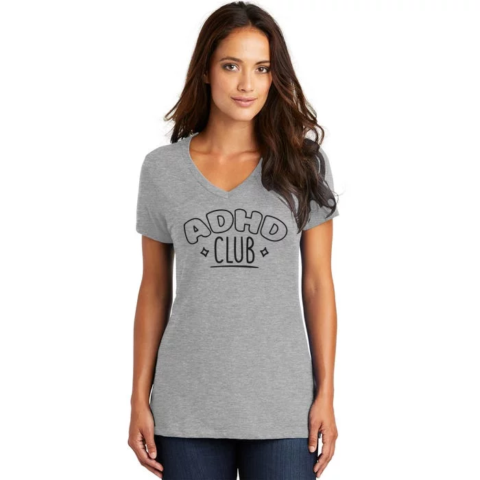 ADHD CLUB Women's V-Neck T-Shirt