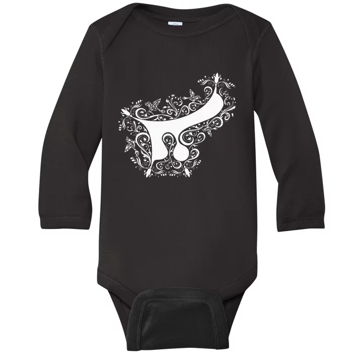 Alaph Calligraphy Assyrian Alphabet Estrangelo first letter Baby Long Sleeve Bodysuit