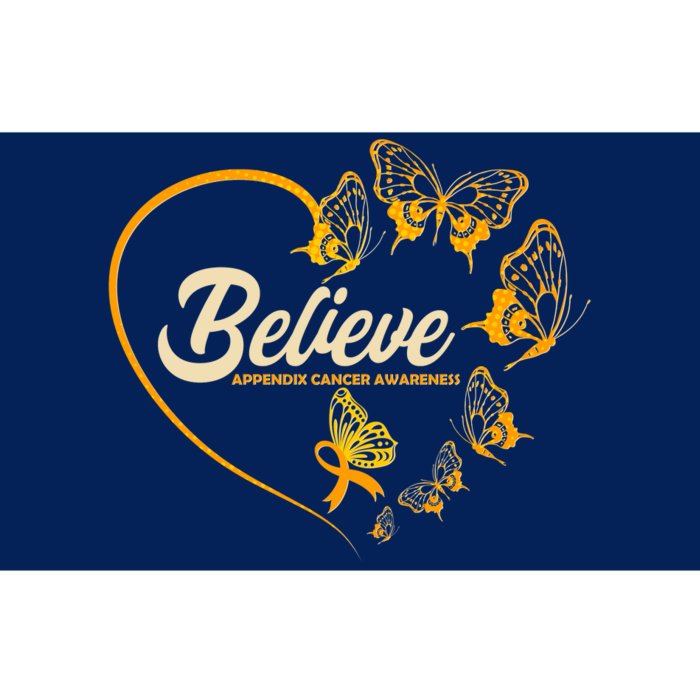 Appendix Cancer Awareness Believe Butterfly Heart Bumper Sticker