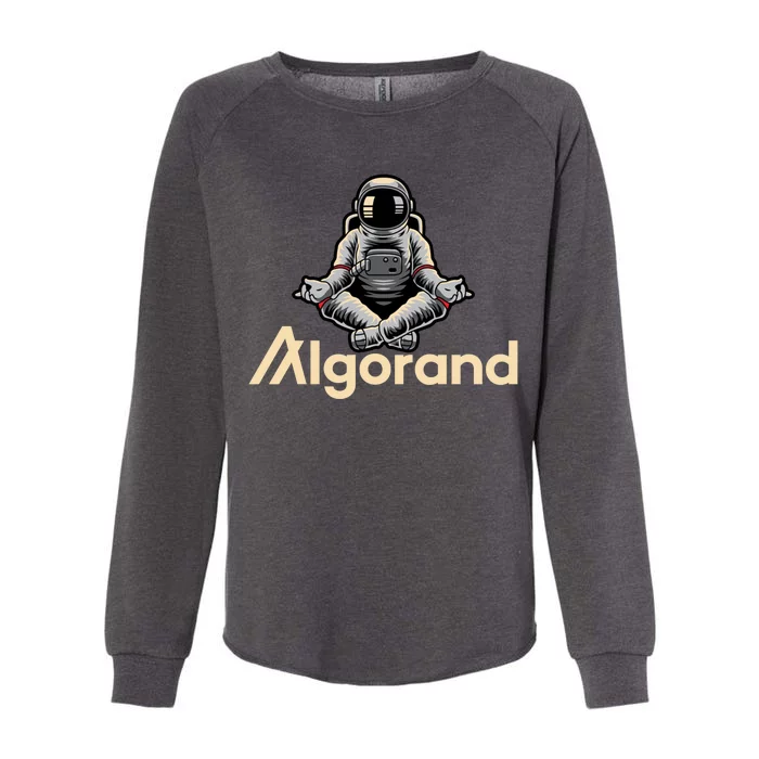 Algorand Crypto Astronaut Womens California Wash Sweatshirt