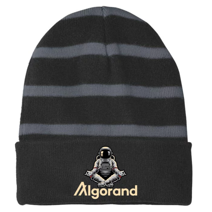 Algorand Crypto Astronaut Striped Beanie with Solid Band