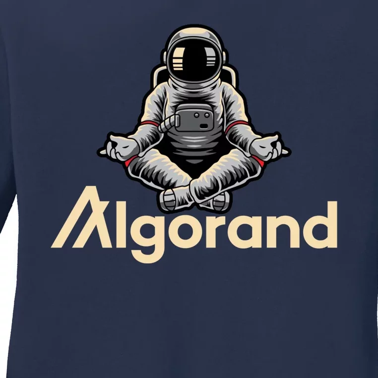 Algorand Crypto Astronaut Ladies Long Sleeve Shirt