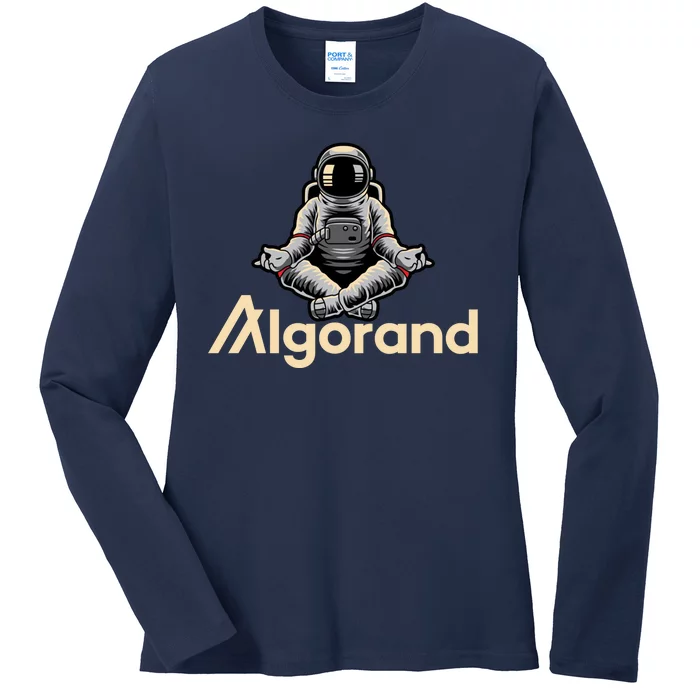 Algorand Crypto Astronaut Ladies Long Sleeve Shirt