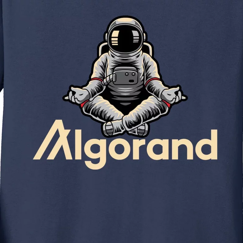 Algorand Crypto Astronaut Kids Long Sleeve Shirt