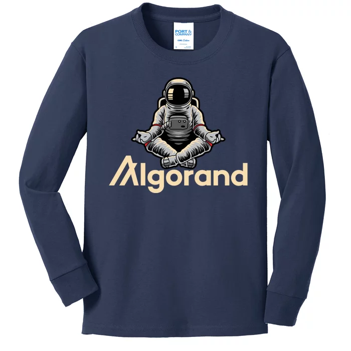 Algorand Crypto Astronaut Kids Long Sleeve Shirt