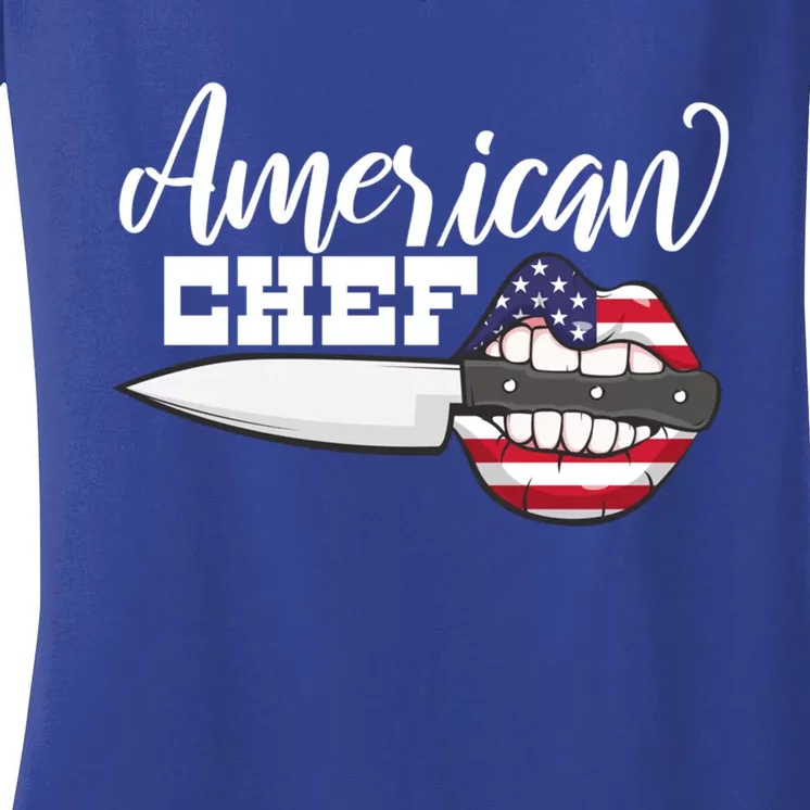 American Chefs Are Lip Biting Hot! Cool Gift Women's V-Neck T-Shirt