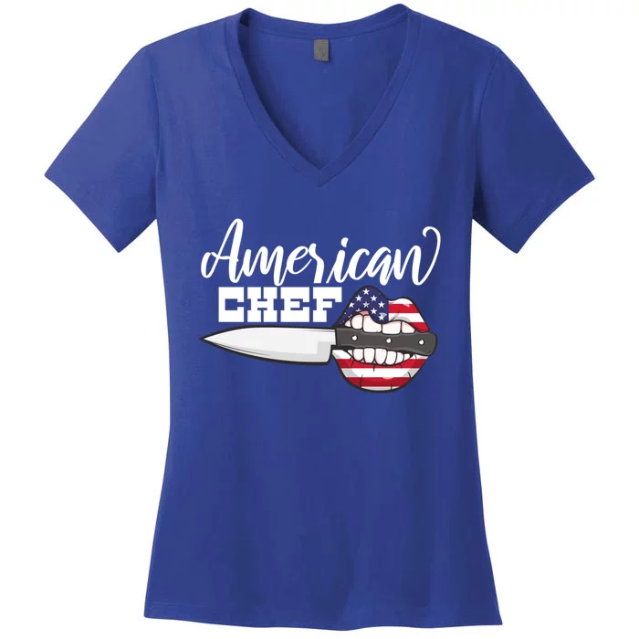 American Chefs Are Lip Biting Hot! Cool Gift Women's V-Neck T-Shirt