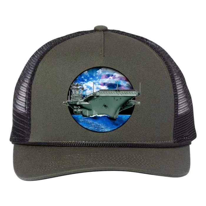 Aircraft Carrier Retro Rope Trucker Hat Cap