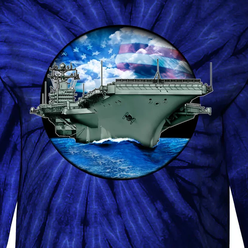 Aircraft Carrier Tie-Dye Long Sleeve Shirt