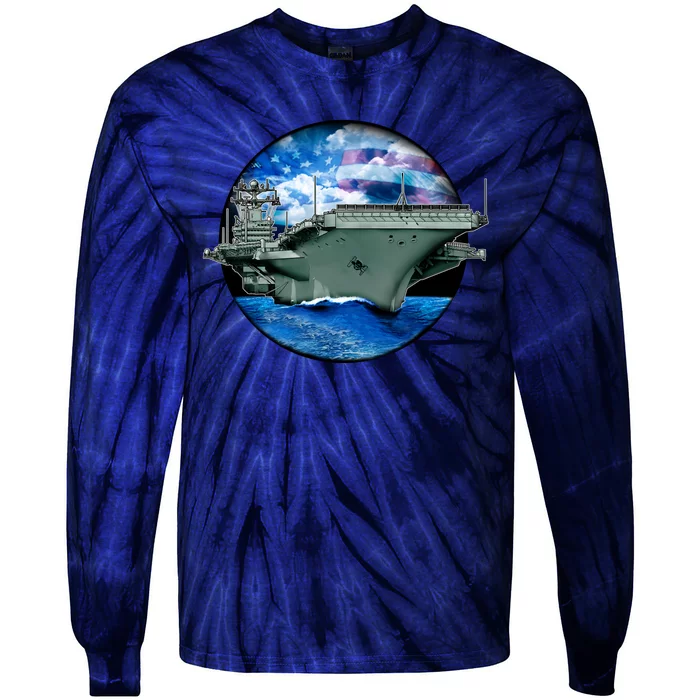 Aircraft Carrier Tie-Dye Long Sleeve Shirt