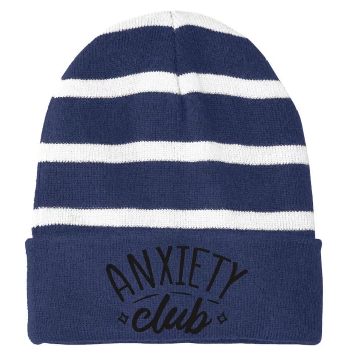 Anxiety Club Striped Beanie with Solid Band