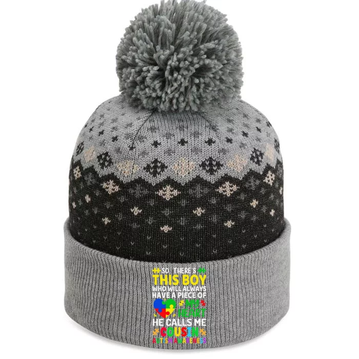 Autism Cousin Autism Awareness ASD Support Autism The Baniff Cuffed Pom Beanie