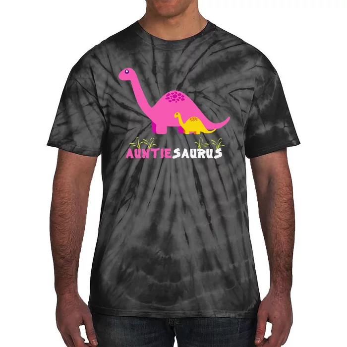 Auntiesaurus Cute Auntie Saurus Dinosaur Aunt Matching Tie-Dye T-Shirt