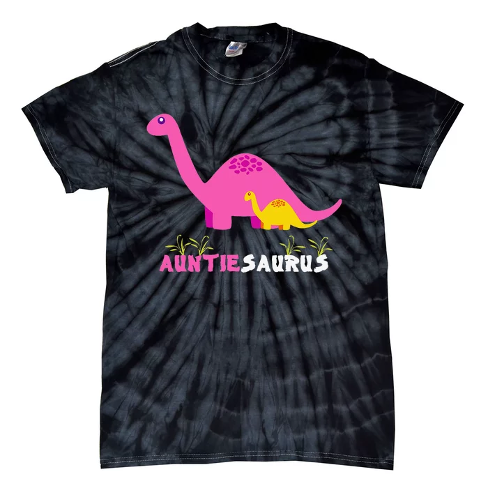 Auntiesaurus Cute Auntie Saurus Dinosaur Aunt Matching Tie-Dye T-Shirt