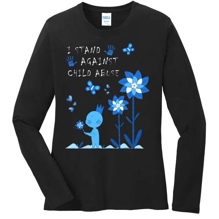 April Child Abuse Awareness Month Teacher Matching Ladies Long Sleeve Shirt