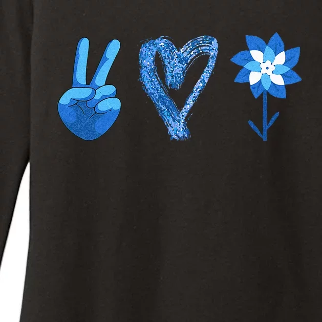 April Child Abuse Awareness Teacher Matching Peace Love Womens CVC Long Sleeve Shirt