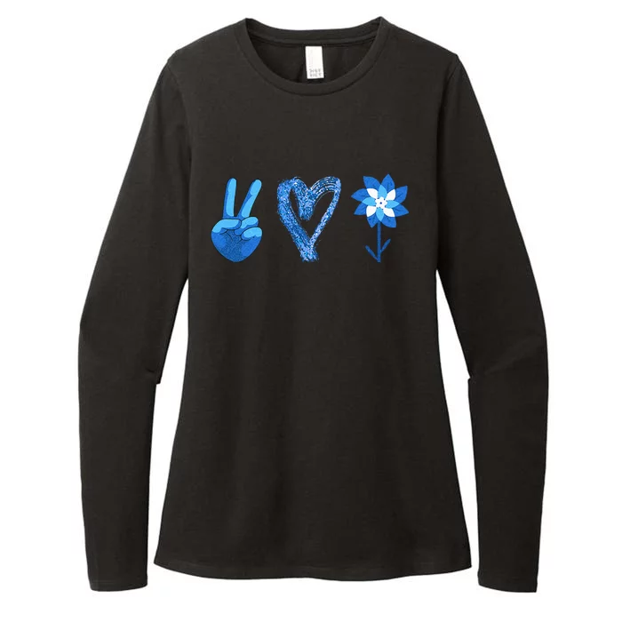 April Child Abuse Awareness Teacher Matching Peace Love Womens CVC Long Sleeve Shirt