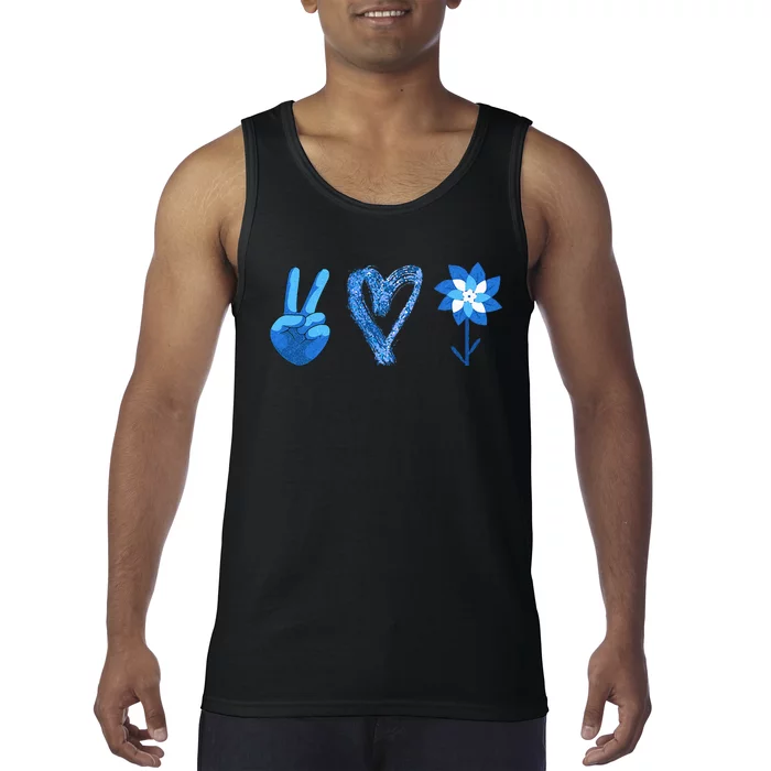 April Child Abuse Awareness Teacher Matching Peace Love Tank Top