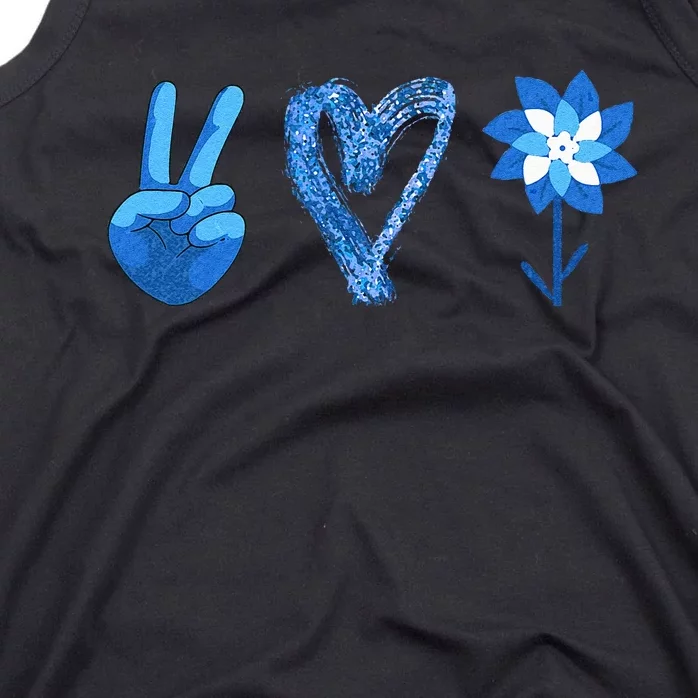 April Child Abuse Awareness Teacher Matching Peace Love Tank Top