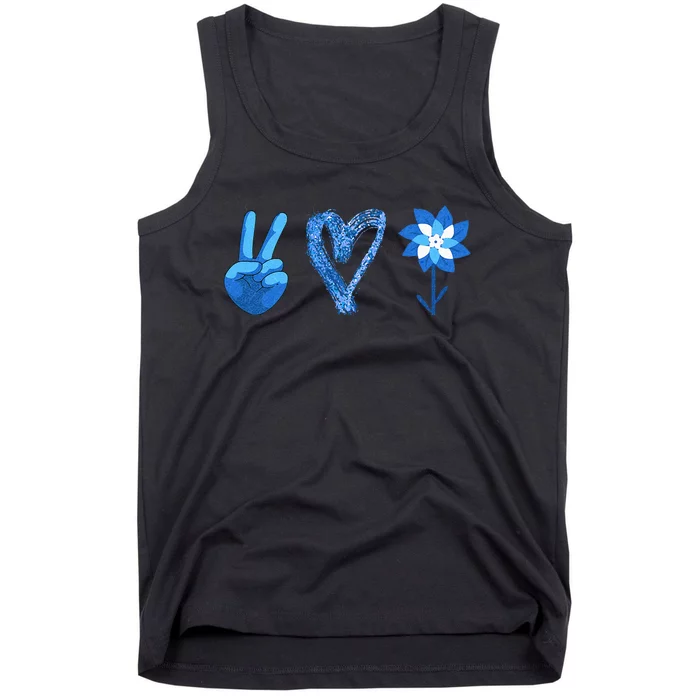 April Child Abuse Awareness Teacher Matching Peace Love Tank Top