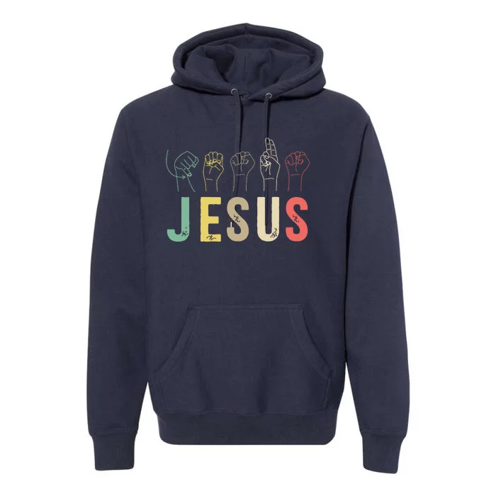 ASL Christian American Sign Language Religious Deaf Pride Premium Hoodie