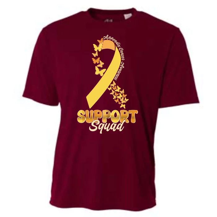 Appendix Cancer Awareness Support Squad Ribbon Butterflies Cooling Performance Crew T-Shirt