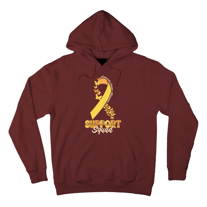 Appendix Cancer Awareness Support Squad Ribbon Butterflies Hoodie