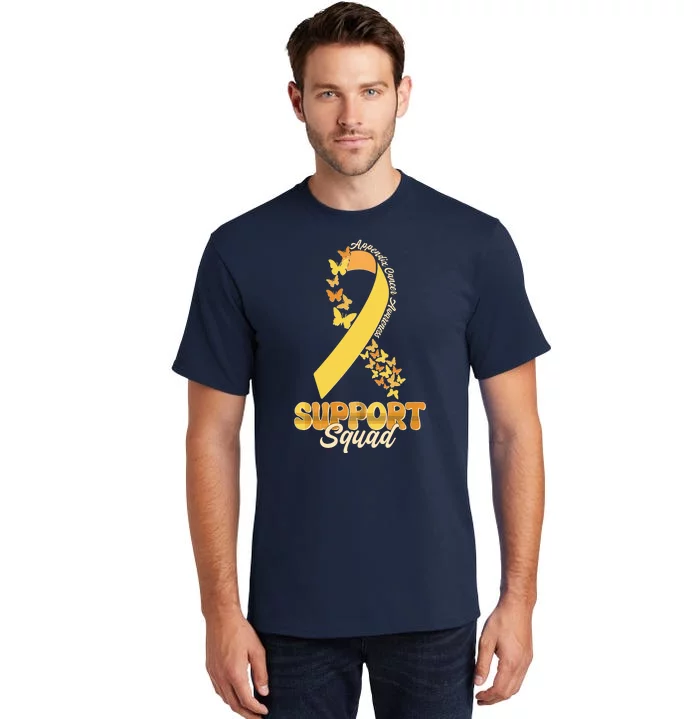 Appendix Cancer Awareness Support Squad Ribbon Butterflies Tall T-Shirt