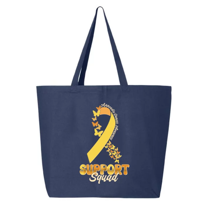 Appendix Cancer Awareness Support Squad Ribbon Butterflies 25L Jumbo Tote