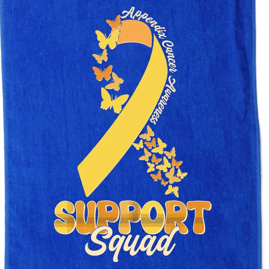 Appendix Cancer Awareness Support Squad Ribbon Butterflies Platinum Collection Golf Towel