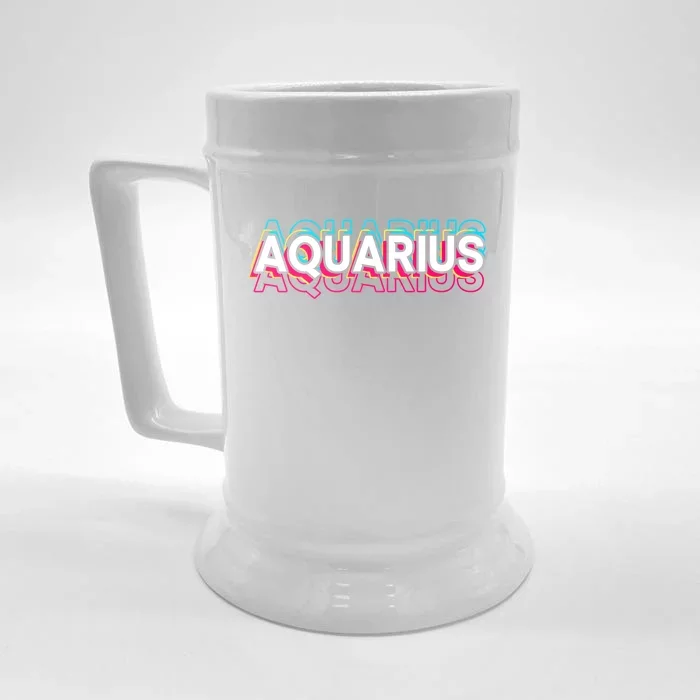 Aquarius Constellation Astrology Aquarius Cute Gift Front & Back Beer Stein