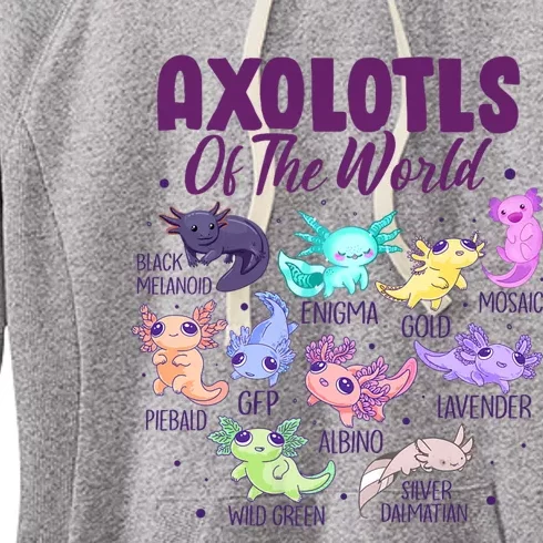 Axolotl Cute Axolotls Of The World Kawaii Women's Fleece Hoodie