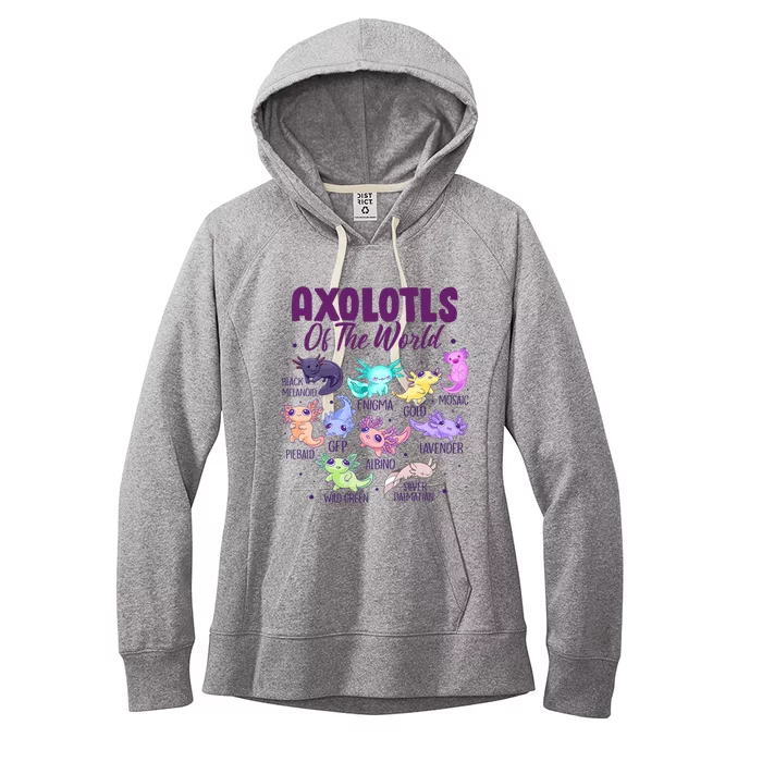 Axolotl Cute Axolotls Of The World Kawaii Women's Fleece Hoodie