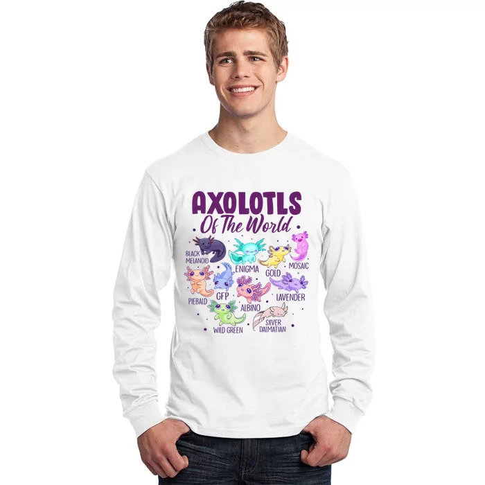 Axolotl Cute Axolotls Of The World Kawaii Tall Long Sleeve T-Shirt