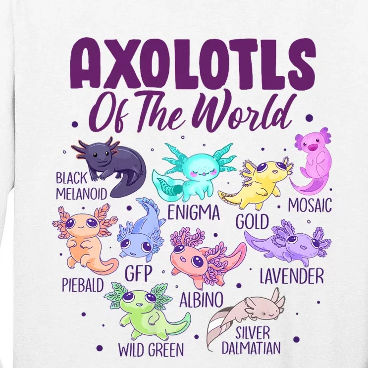 Axolotl Cute Axolotls Of The World Kawaii Tall Long Sleeve T-Shirt