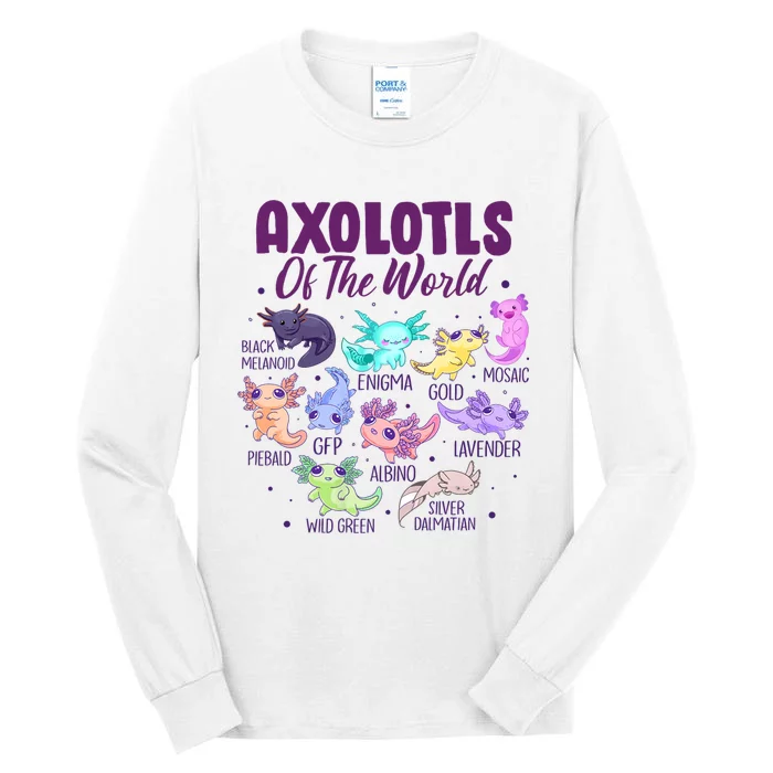 Axolotl Cute Axolotls Of The World Kawaii Tall Long Sleeve T-Shirt