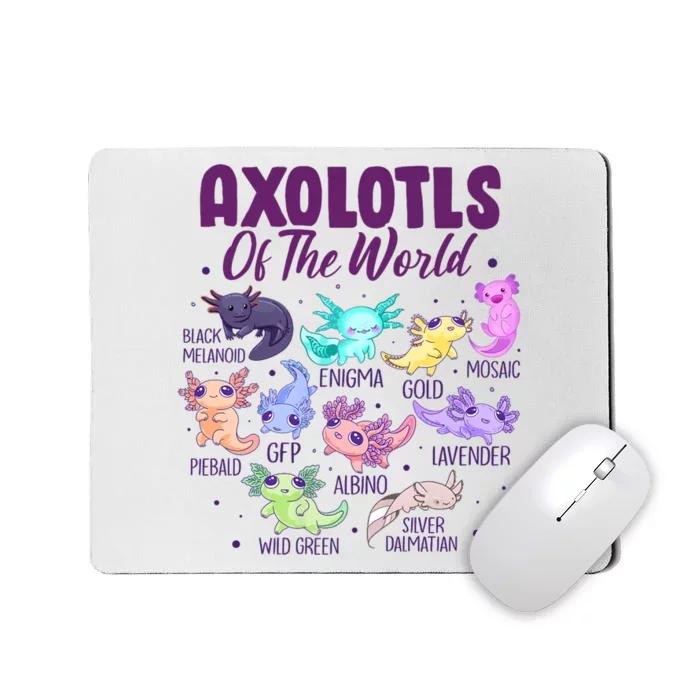 Axolotl Cute Axolotls Of The World Kawaii Mousepad