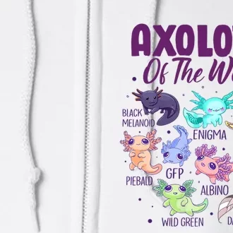 Axolotl Cute Axolotls Of The World Kawaii Full Zip Hoodie