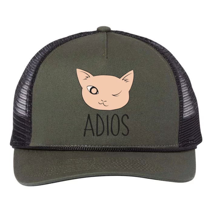 Adios Cat Retro Rope Trucker Hat Cap