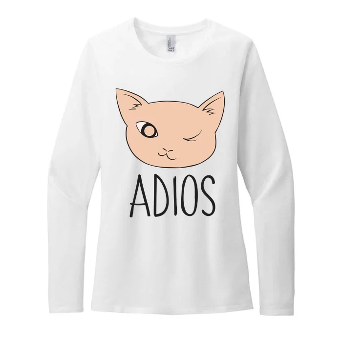 Adios Cat Womens CVC Long Sleeve Shirt