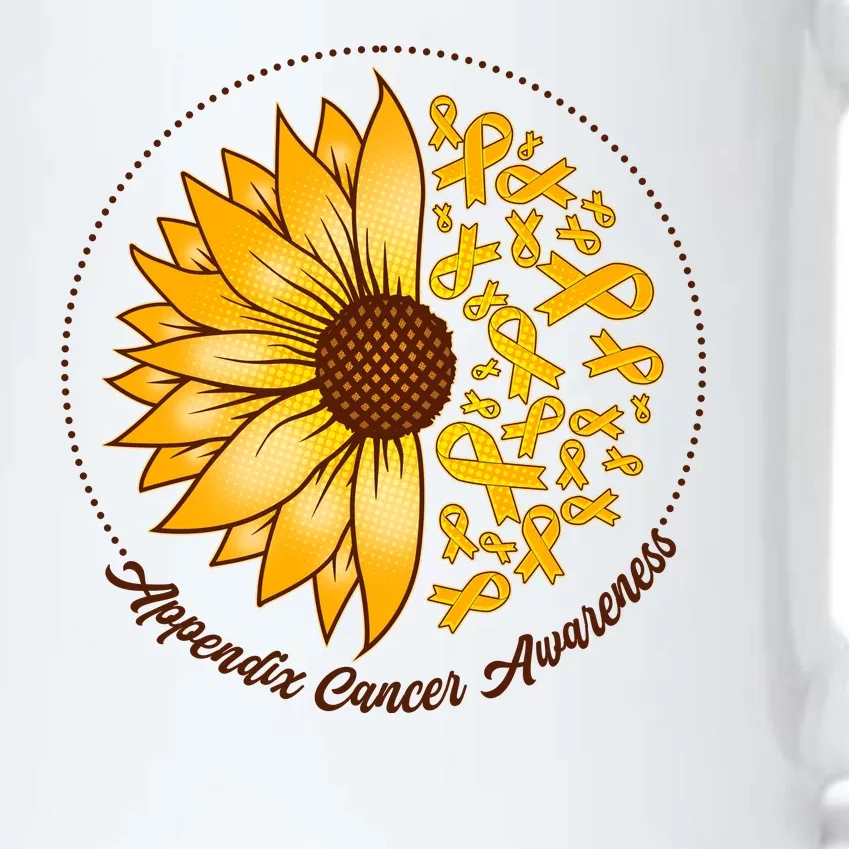 Appendix Cancer Awareness Sunflower Ribbons Black Color Changing Mug