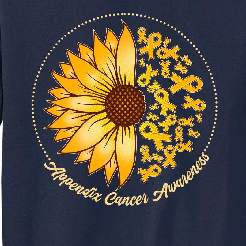 Appendix Cancer Awareness Sunflower Ribbons Tall Sweatshirt