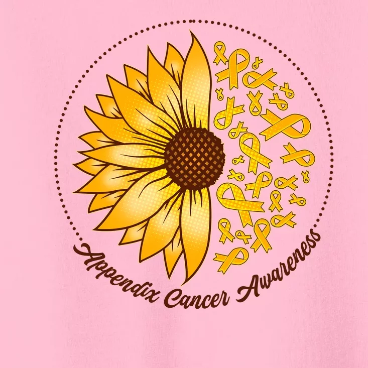 Appendix Cancer Awareness Sunflower Ribbons Toddler T-Shirt