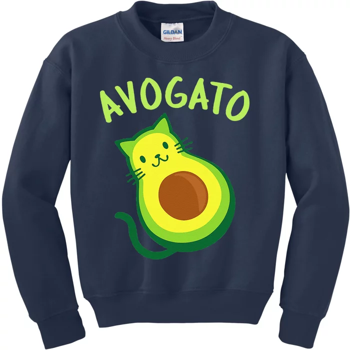 Avogato Cat Avocado Funny Cinco De Mayo Kids Sweatshirt