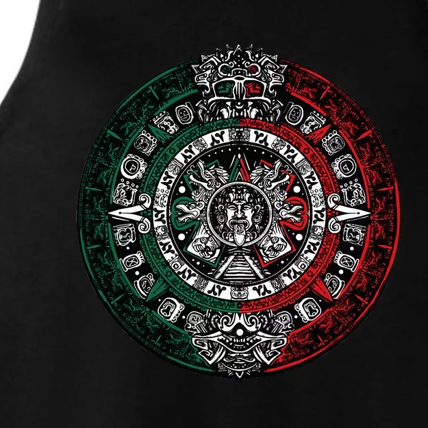 Aztec Calendar Azteca Sun Stone Mexico Flag Irt Ladies Tri-Blend Wicking Tank