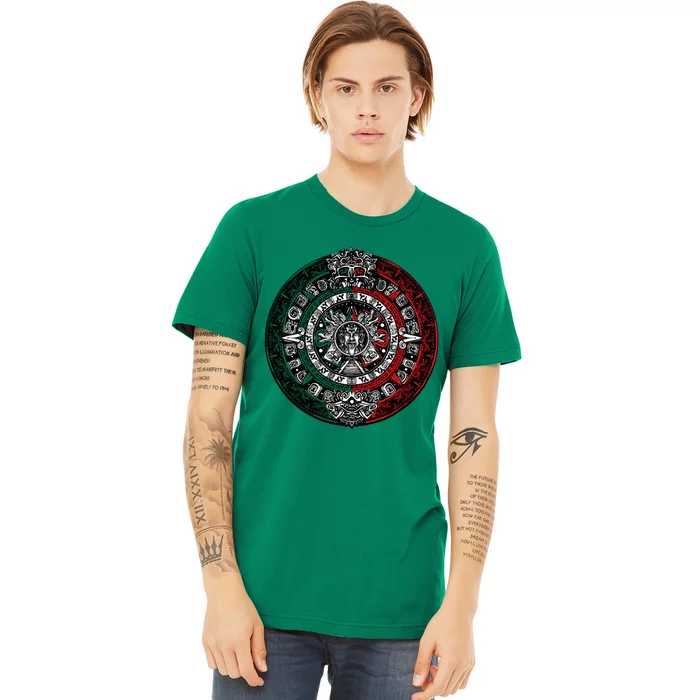 Aztec Calendar Azteca Sun Stone Mexico Flag Irt Premium T-Shirt