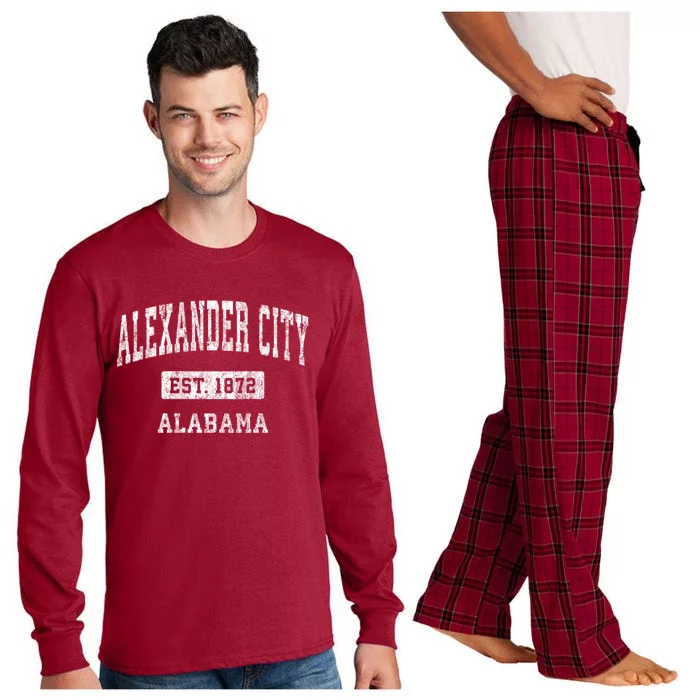 Alexander City Alabama Al Vintage Sports Long Sleeve Pajama Set