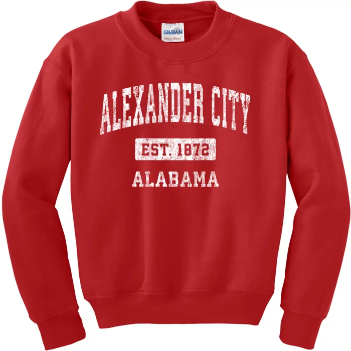 Alexander City Alabama Al Vintage Sports Kids Sweatshirt