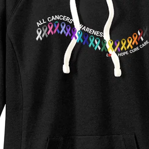 All Cancers Awareness All Cancer Matters Cancer Ribbons Gift Women's Fleece Hoodie